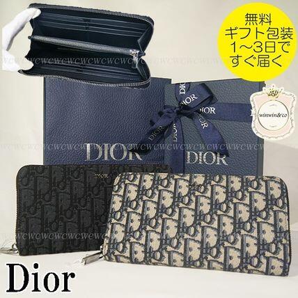 すぐ届く∞Dior国内発■ディオールオブリークジャカード 長財布